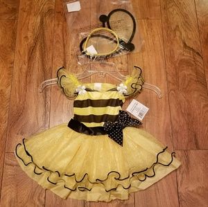 Girls 2T Cute Bee Glitter Dress Up Costume New